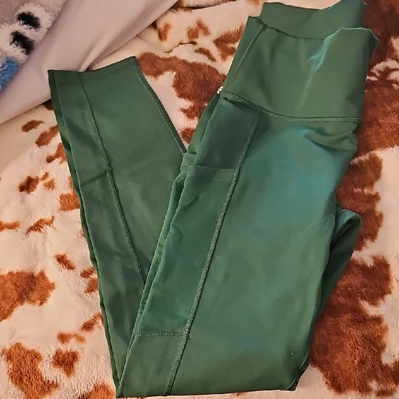 Fabletics Dark Green PowerHold Leggings - Picture 1 of 5
